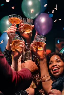 Friends celebrating