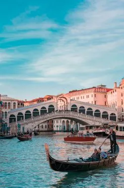 Venice canal and gondola